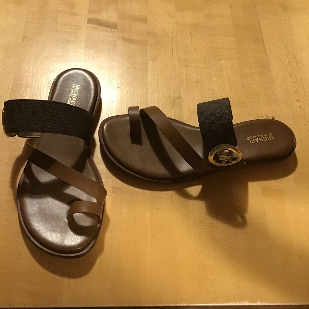 Michael Kors brown Vera sandals